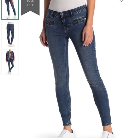 Free People Blue Jet Low Rise Skinny Jeans Size 30 - Picture 11 of 11